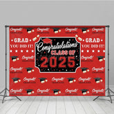 Aperturee - Aperturee Step And Repeat Red Black Congrats Grad Backdrop